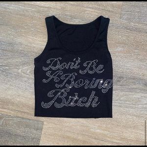 Bedazzled Crop Tank Top